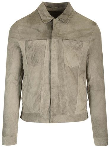 Leather Jacket Sage-colored - Giorgio Brato - Modalova