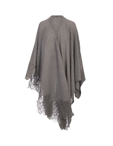 Cashmere Cape With Lace - Ermanno Scervino - Modalova