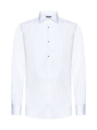 Cotton Shirt With Frontal Plastron - Dolce & Gabbana - Modalova