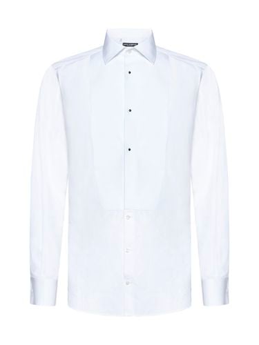 Cotton Shirt With Frontal Plastron - Dolce & Gabbana - Modalova