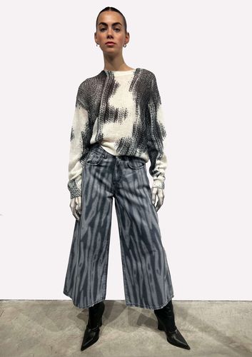 Cropped Trousers In 100% Cotton With Allover Pattern And Wide Leg - John Richmond - Modalova