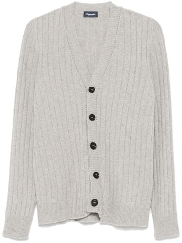 Drumohr Grey Cashmere-wool Cardigan - Drumohr - Modalova