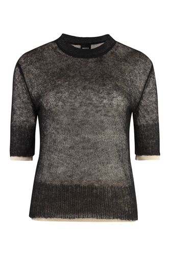 Mohair Blend Crew-neck Sweater - Hugo Boss - Modalova