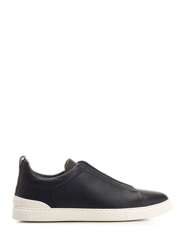 Zegna Blue Triple Stitch Sneakers - Zegna - Modalova