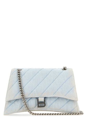 Light-blue Denim Crush M Shoulder Bag - Balenciaga - Modalova