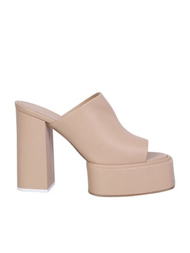 JUIN Beige Suede Platform Mules - 3JUIN - Modalova