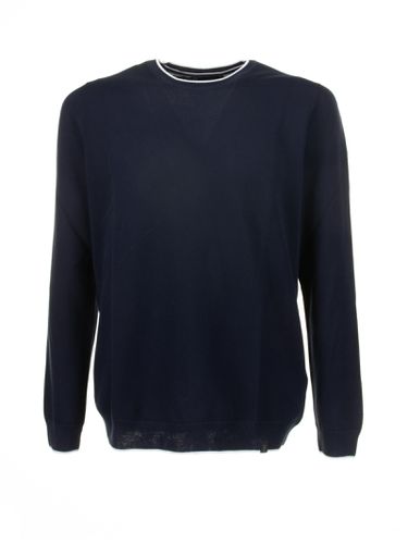 Fay Navy Blue Crew Neck Sweater - Fay - Modalova