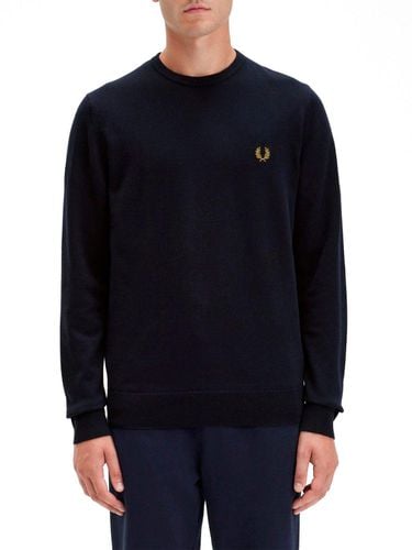 Logo-embroidered Long-sleeved Crewneck Jumper - Fred Perry - Modalova