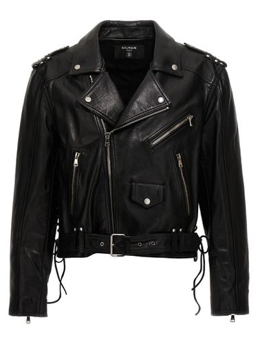 Balmain Leather Biker Jacket - Balmain - Modalova