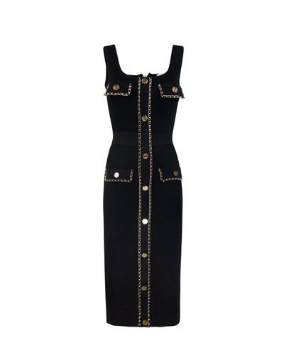 Chain-detailed Sleeveless Midi Dress - Elisabetta Franchi - Modalova