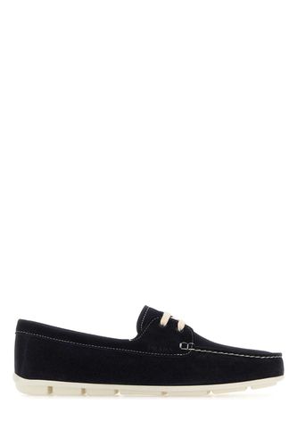 Midnight Blue Suede Driver Loafers - Prada - Modalova