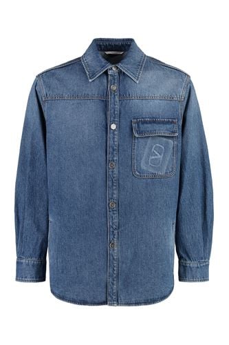 Valentino Overshirt In Denim - Valentino - Modalova