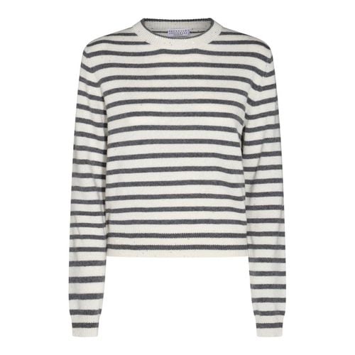 Striped Crewneck Sweater - Brunello Cucinelli - Modalova