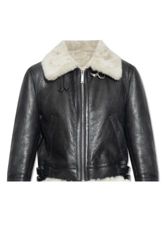 Shearling Jacket With Logo - Dsquared2 - Modalova