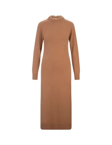 Camel Wool And Cashmere Long Dress With Chain - Paco Rabanne - Modalova