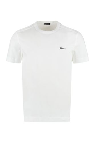 Zegna Logo Cotton T-shirt - Zegna - Modalova