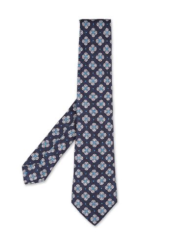 Silk Tie With Multicolour Pattern - Kiton - Modalova