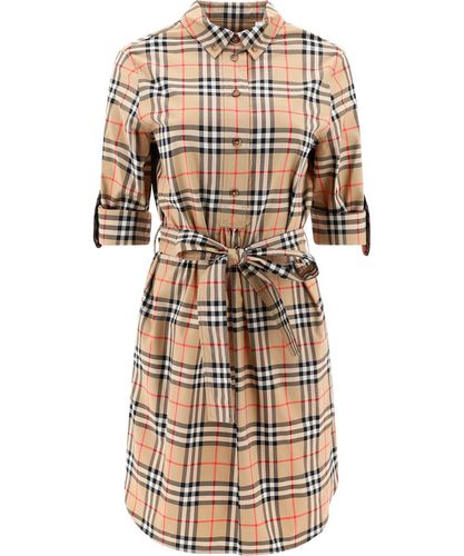 Checked Tie-waist Shirt Dress - Burberry - Modalova