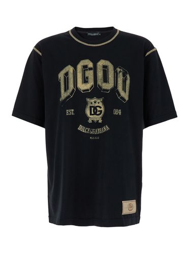 Oversized T-shirt With Dg00 Print In Cotton Man - Dolce & Gabbana - Modalova