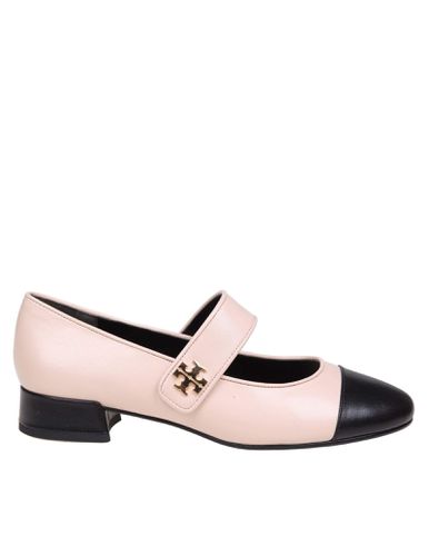 Mary Jane In Two-tone Pink And Black Leather - Tory Burch - Modalova