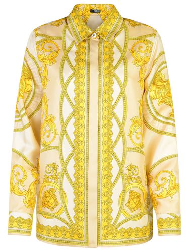 Versace barocco Gold Silk Shirt - Versace - Modalova