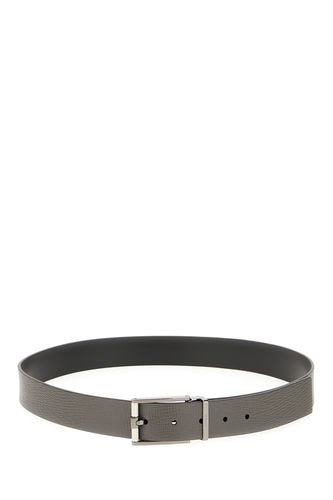 Grey Leather Reversible Belt - Ferragamo - Modalova