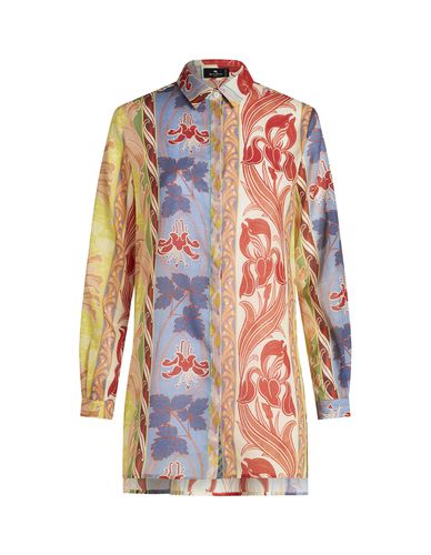 Etro Long Shirt In Printed Cotton - Etro - Modalova