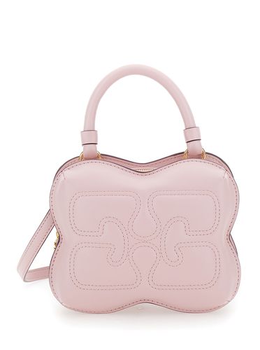 Butterfly Small Crossbody Bag With Quilted Logo In Leather Woman - Ganni - Modalova