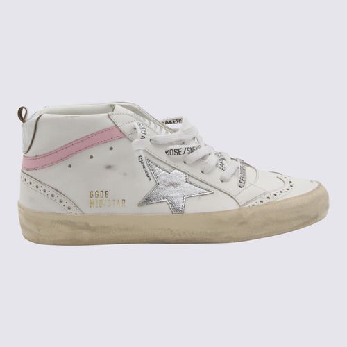 White And Pink Leather Mid Star Sneakers - Golden Goose - Modalova