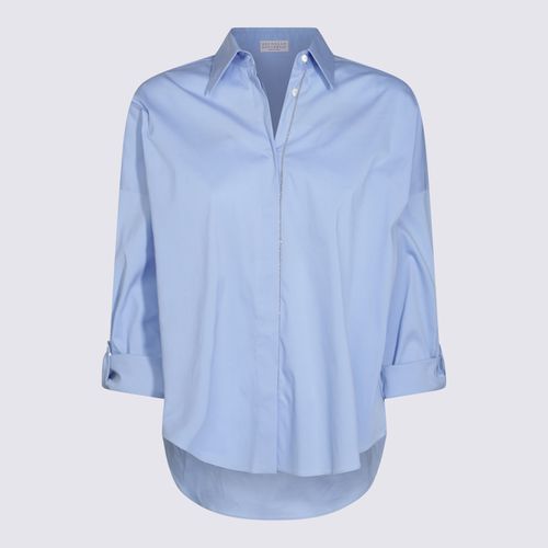 Light Blue Cotton Shirt - Brunello Cucinelli - Modalova