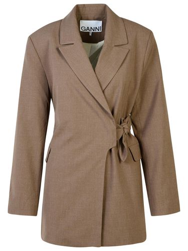 Ganni Shiitake Viscose Blend Blazer - Ganni - Modalova