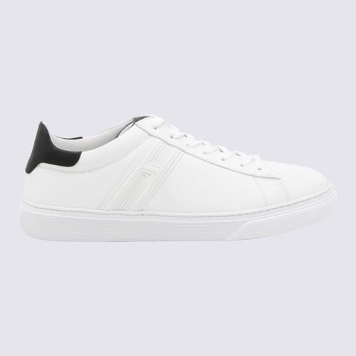 White And Black Leather H365 Sneakers - Hogan - Modalova