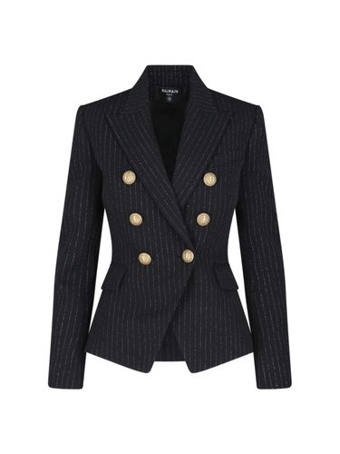 Double-breasted Pinstripe Blazer - Balmain - Modalova