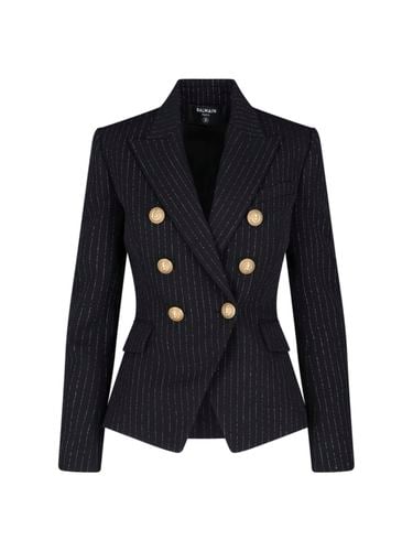 Double-breasted Pinstripe Blazer - Balmain - Modalova