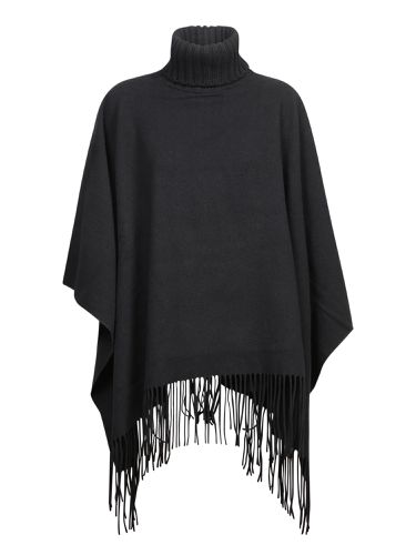 Wool Silk Fringes Cape - Fabiana Filippi - Modalova