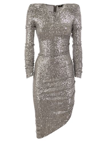 Sequin Minidress With Asymmetric Skirt - Elisabetta Franchi - Modalova