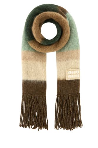 Embroidered Mohair Blend Scarf - Miu Miu - Modalova