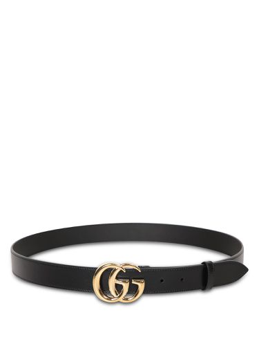 Gucci Marmont Gg Belt In Black - Gucci - Modalova