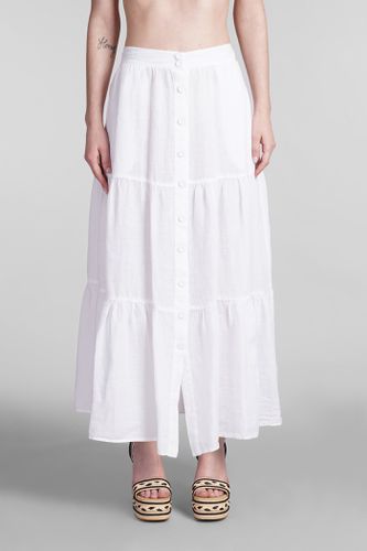 Lino Skirt In White Linen - 120% Lino - Modalova