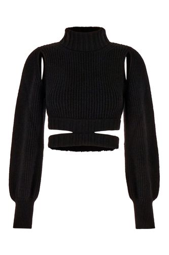 Black Stretch Wool Blend Sweater - ANDREĀDAMO - Modalova