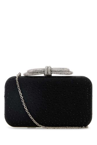 Mach & Mach Black Satin Clutch - Mach & Mach - Modalova