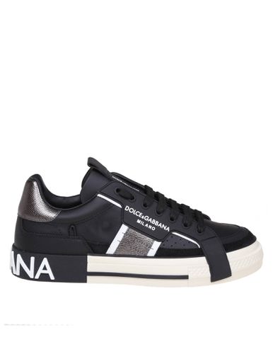 Custom 2.zero Sneakers In Black Leather - Dolce & Gabbana - Modalova