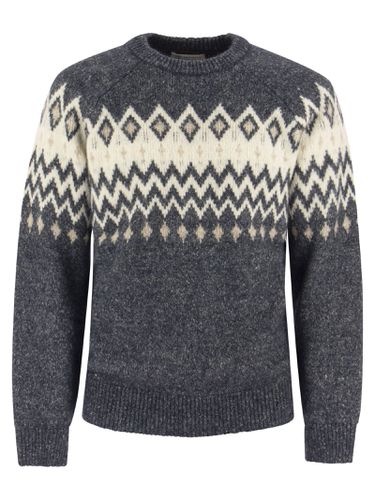 Icelandic Jacquard Buttoned Sweater In Alpaca, Cotton And Wool - Brunello Cucinelli - Modalova