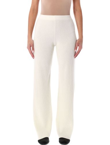Ivory Ribbed Wide-leg Pants - Fabiana Filippi - Modalova