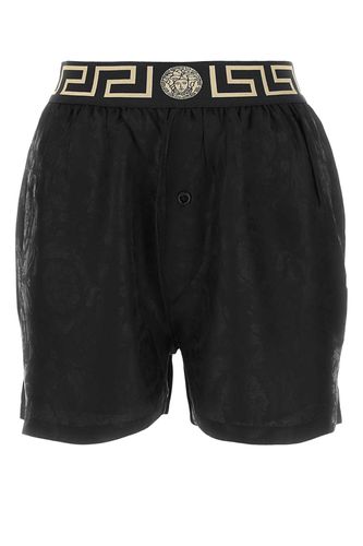 Black Satin Pyjama Bermuda Shorts - Versace - Modalova