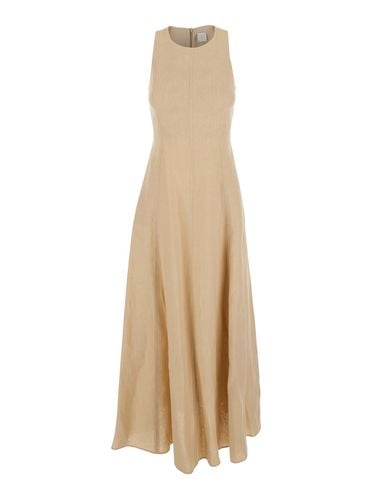 Long Sleeveless Dress In Linen Woman - Eleventy - Modalova