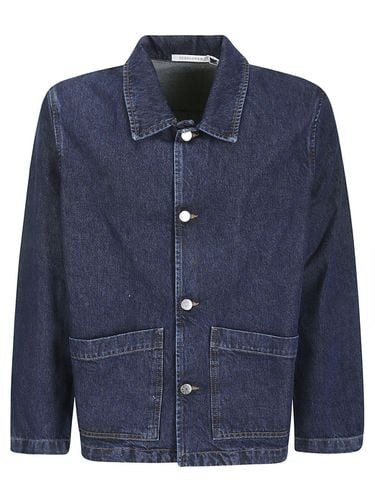 Spread Collared Buttoned Denim Jacket - Sunflower - Modalova