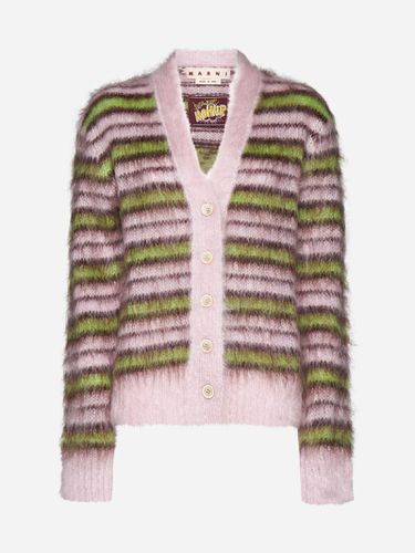 Marni Striped Mohair-blend Cardigan - Marni - Modalova