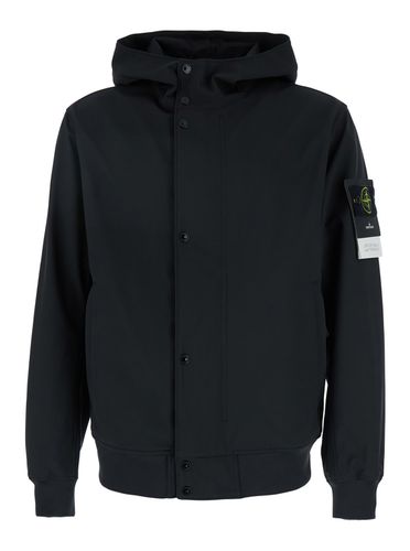 Jacket With Hood With Buttons And Logo Patch On The Sleeve In Tech Fabric Stretch Man - Stone Island - Modalova