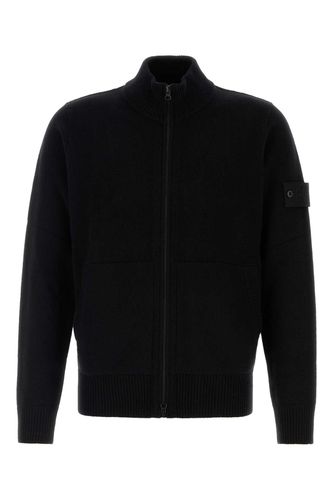 Stone Island Black Wool Cardigan - Stone Island - Modalova